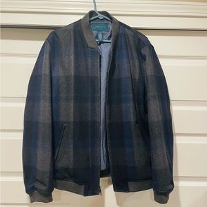 Perry Ellis Blue Plaid Coat